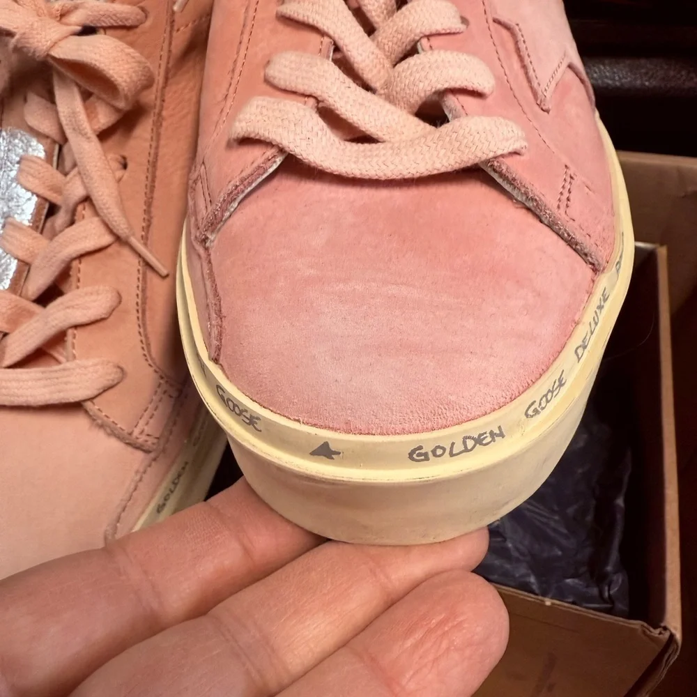 Golden Goose sz 7B Pink and Silver Sneakers NEW with Box - Picture 7 of 16